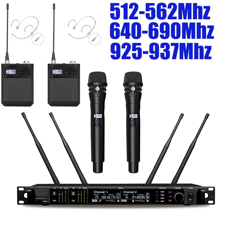 900/600/500Mhz AD4D Wireless Microphone Professional KSM8 Handheld Headset Mic Dual Channel Microfono Microfone Micro