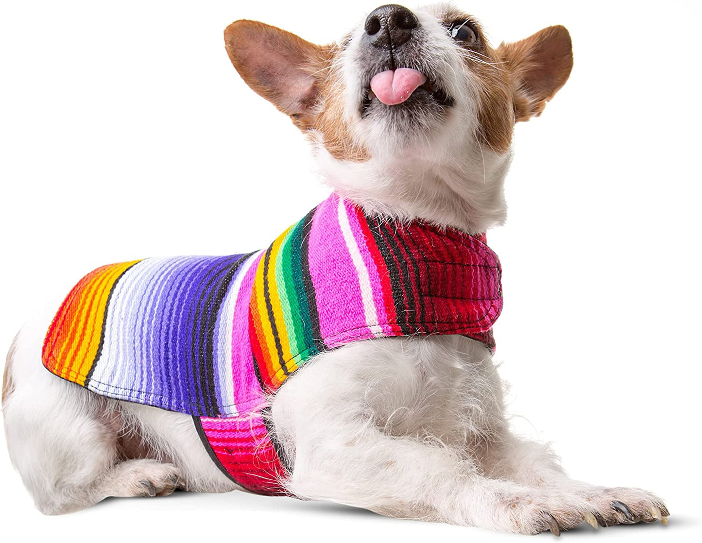 Dog Clothes - Handmade Dog Poncho from Authentic Mexican Blanket by  (Pink, XXL)