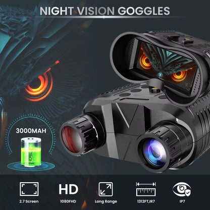 NV8160 Head Mounted Night Vision 8X Digital Zoom Hands Free Tactical Helmet Night Vision Goggles 1080P HD Infrared Binoculars