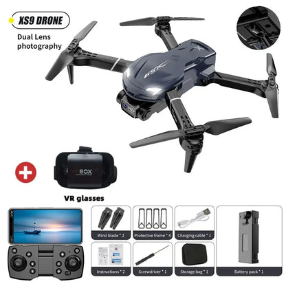 NEW XS9 Drone Professional HD 8K Dual Camera Aerial Photography High Hold Mode Helicopter Obstacle Avoidance RC 5KM Plane Toys