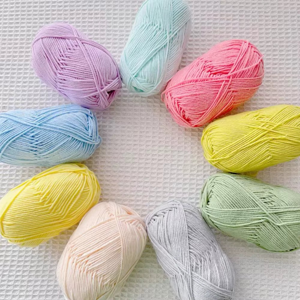 A11 50Gset Soft Milk Cotton Yarn for Crochet Threads for Knitting Wool DIY Craft Sweater Hat Baby Wool Hand Knitting Wholesale