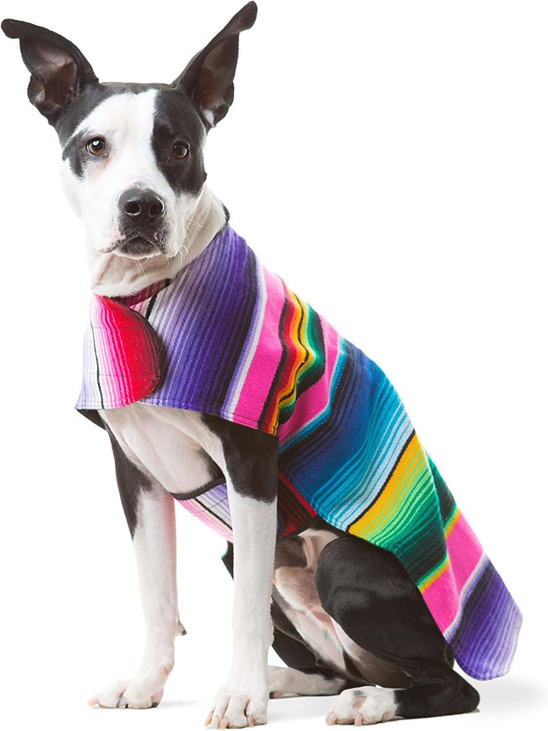 Dog Clothes - Handmade Dog Poncho from Authentic Mexican Blanket by  (Pink, XXL)