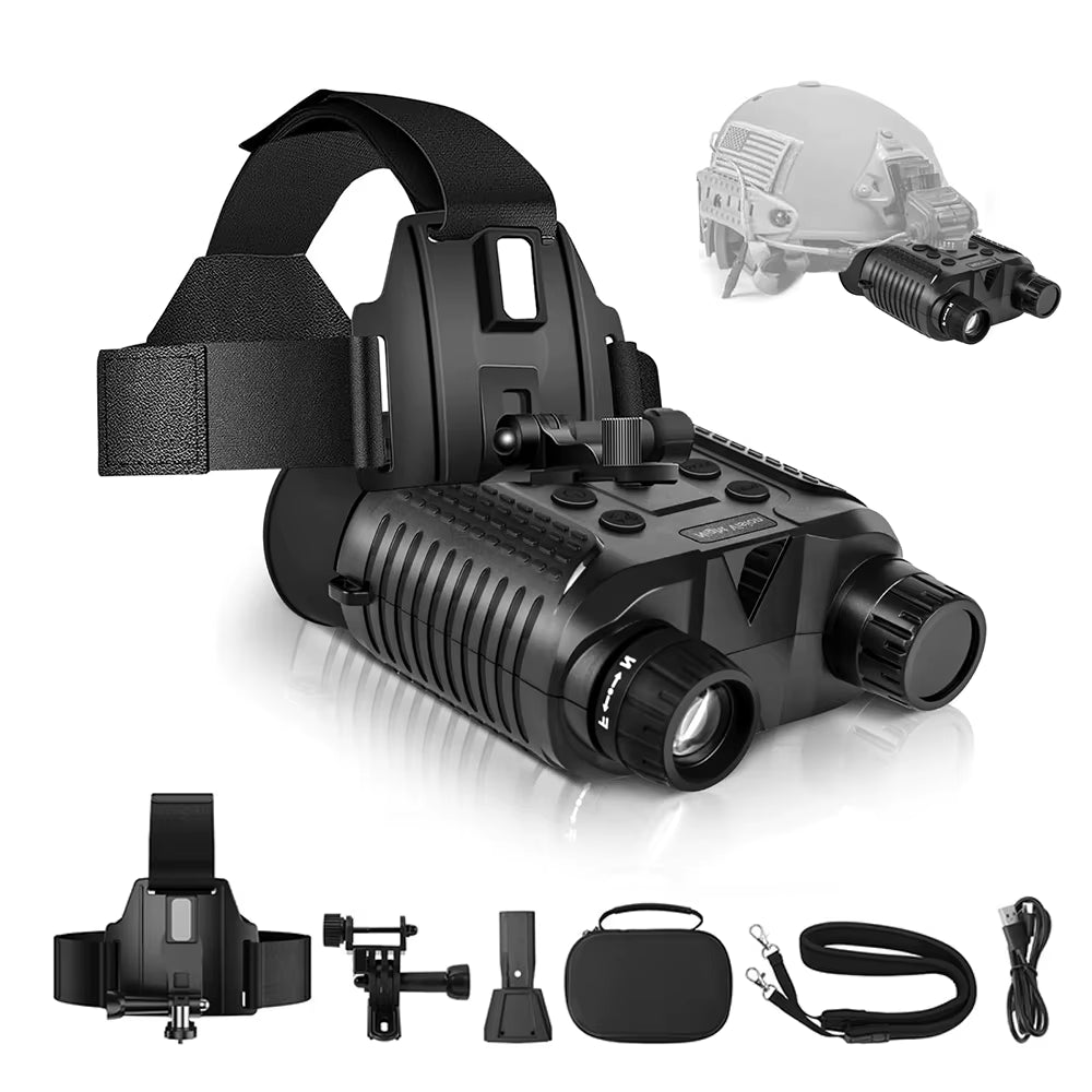 NV8160 Head Mounted Night Vision 8X Digital Zoom Hands Free Tactical Helmet Night Vision Goggles 1080P HD Infrared Binoculars