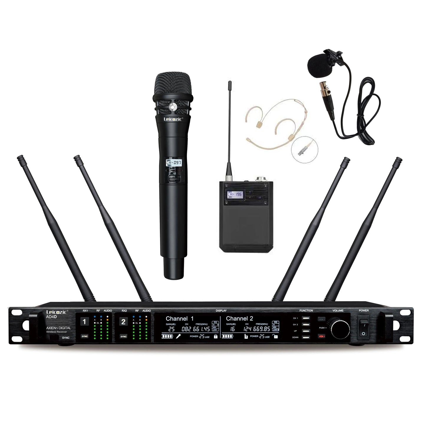 900/600/500Mhz AD4D Wireless Microphone Professional KSM8 Handheld Headset Mic Dual Channel Microfono Microfone Micro