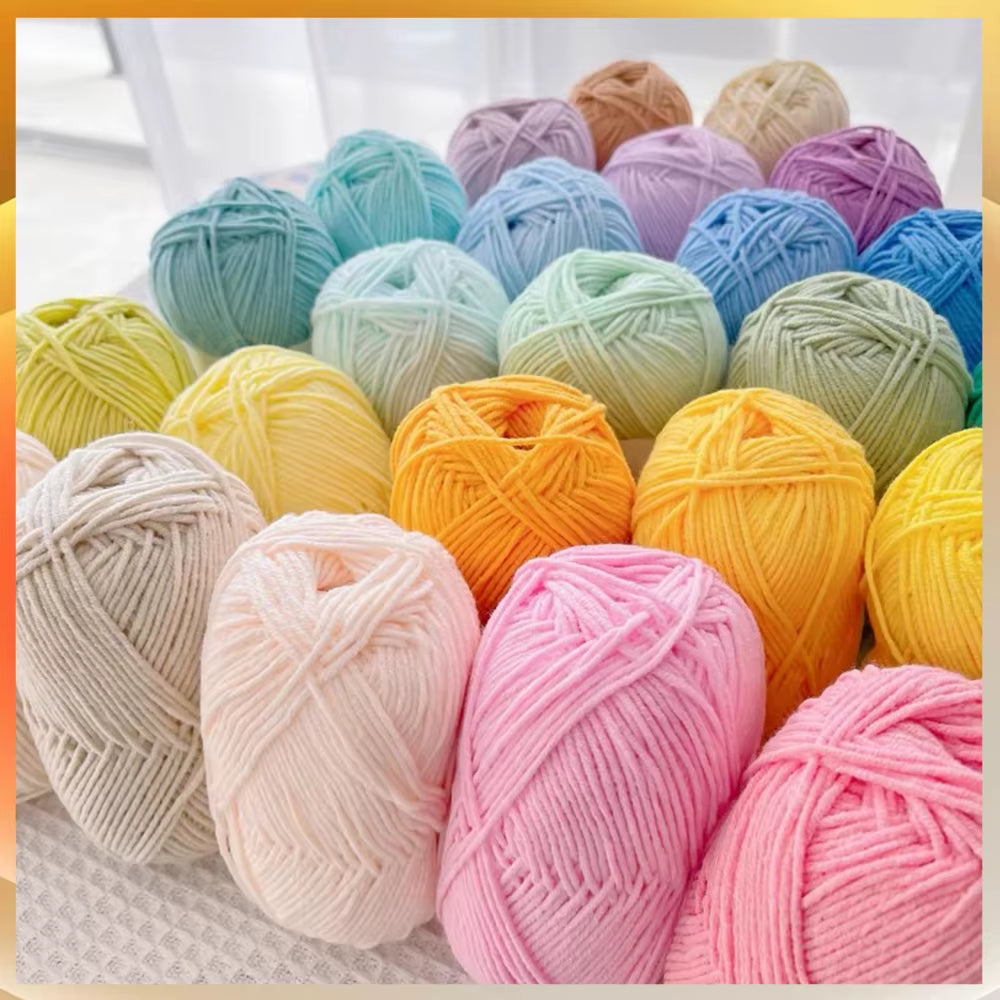 A11 50Gset Soft Milk Cotton Yarn for Crochet Threads for Knitting Wool DIY Craft Sweater Hat Baby Wool Hand Knitting Wholesale