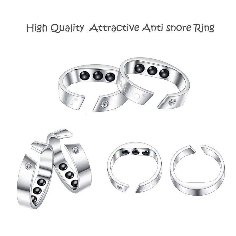 Anti Snore Sleep Ring Magnetic Therapy Acupressure Treatment against Snoring Device Snore Stop Stopper Finger Ring Sleeping Aid