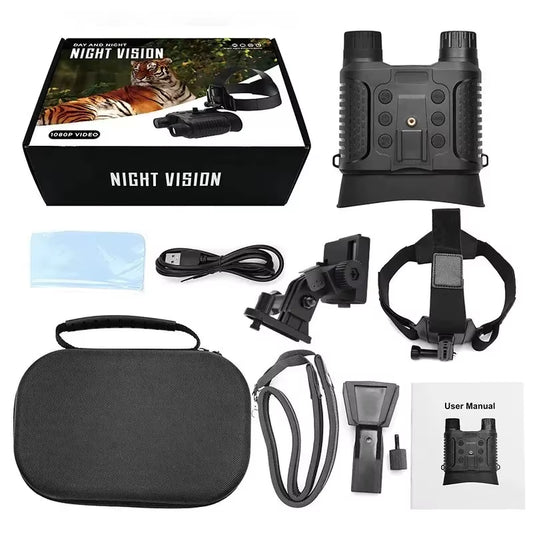 NV8160 Head Mounted Night Vision 8X Digital Zoom Hands Free Tactical Helmet Night Vision Goggles 1080P HD Infrared Binoculars