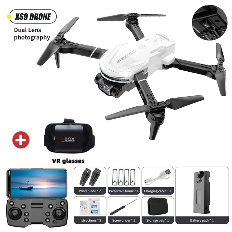 NEW XS9 Drone Professional HD 8K Dual Camera Aerial Photography High Hold Mode Helicopter Obstacle Avoidance RC 5KM Plane Toys