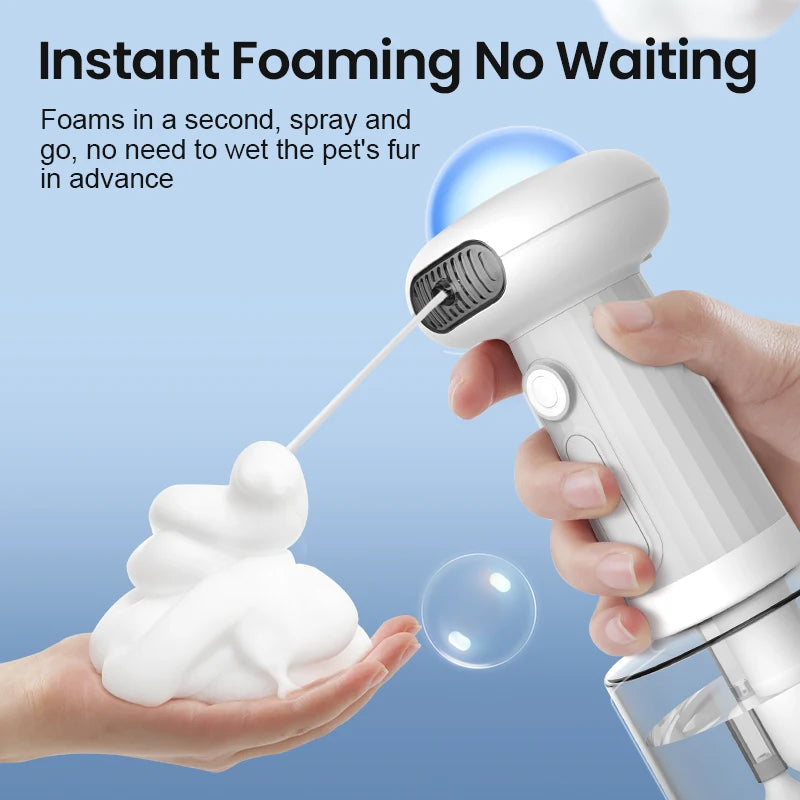 ROJECO Automatic Foam Making Machine for Pet USB Charging Smart Cat Soap Dispenser for Dog Pet Rechargeable Shower Accessories