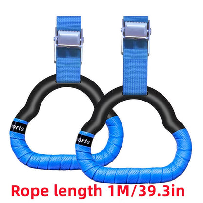 Gymnastics Rings Kid Horizontal Bar Indoor Non-Slip Gym Toy Rings with Swing Adjustable Straps Pull-Up Workout Fitness Equipment