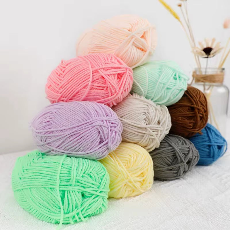 A11 50Gset Soft Milk Cotton Yarn for Crochet Threads for Knitting Wool DIY Craft Sweater Hat Baby Wool Hand Knitting Wholesale